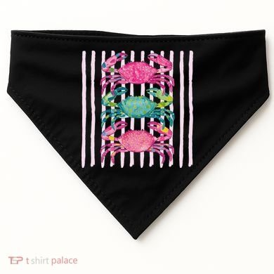 Funny Crab Beach Vibes Nautical Summer Vacation Gift USA-Made Doggie Bandana