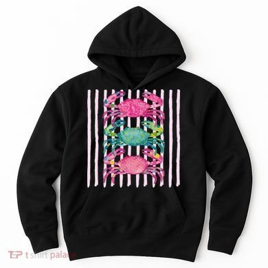 Funny Crab Beach Vibes Nautical Summer Vacation Gift Hoodie