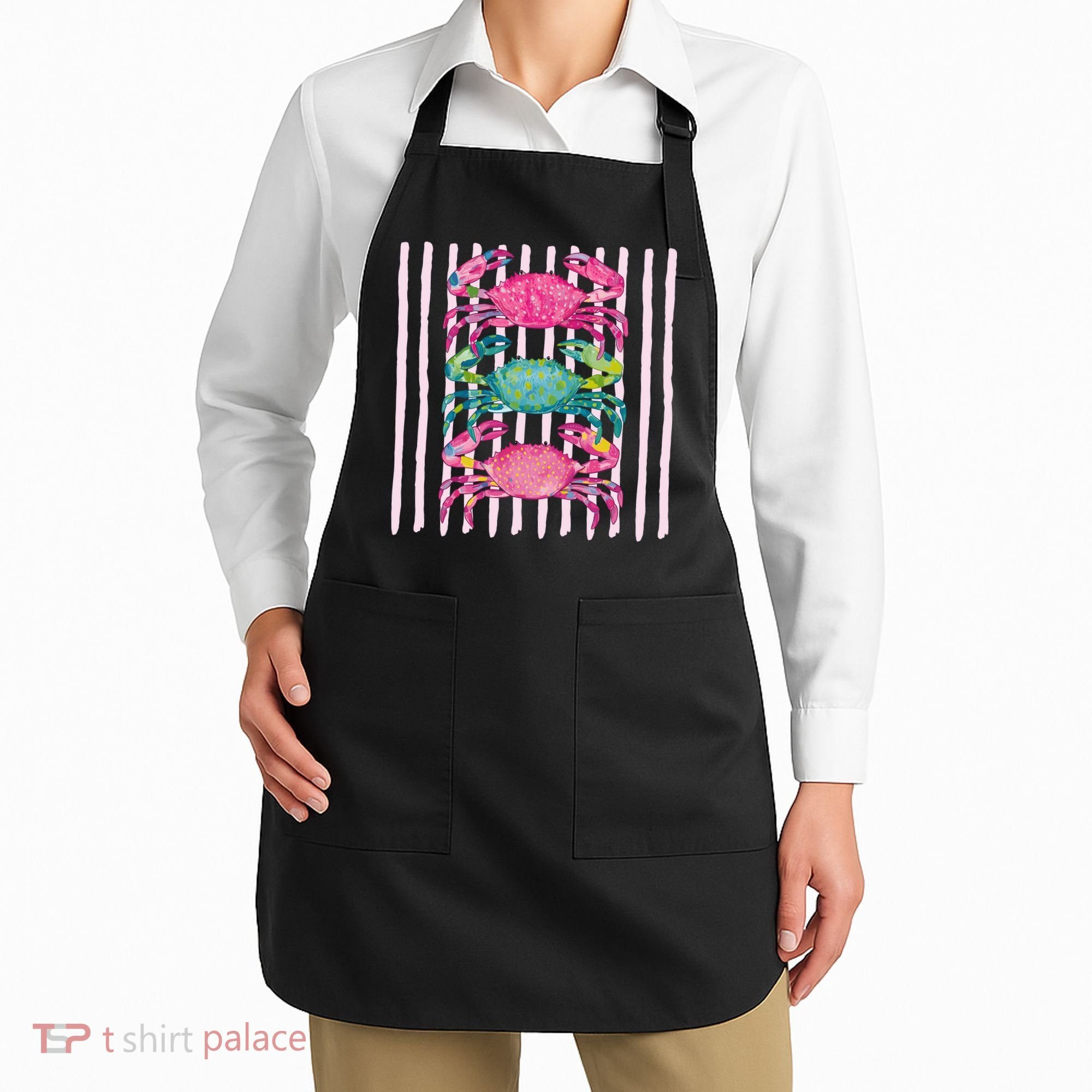 Funny Crab Beach Vibes Nautical Summer Vacation Gift Apron