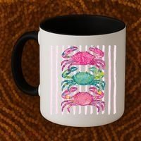 Funny Crab Beach Vibes Nautical Summer Vacation Gift Coffee Mug thumb 2