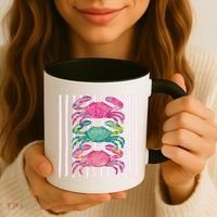 Funny Crab Beach Vibes Nautical Summer Vacation Gift Coffee Mug thumb 3