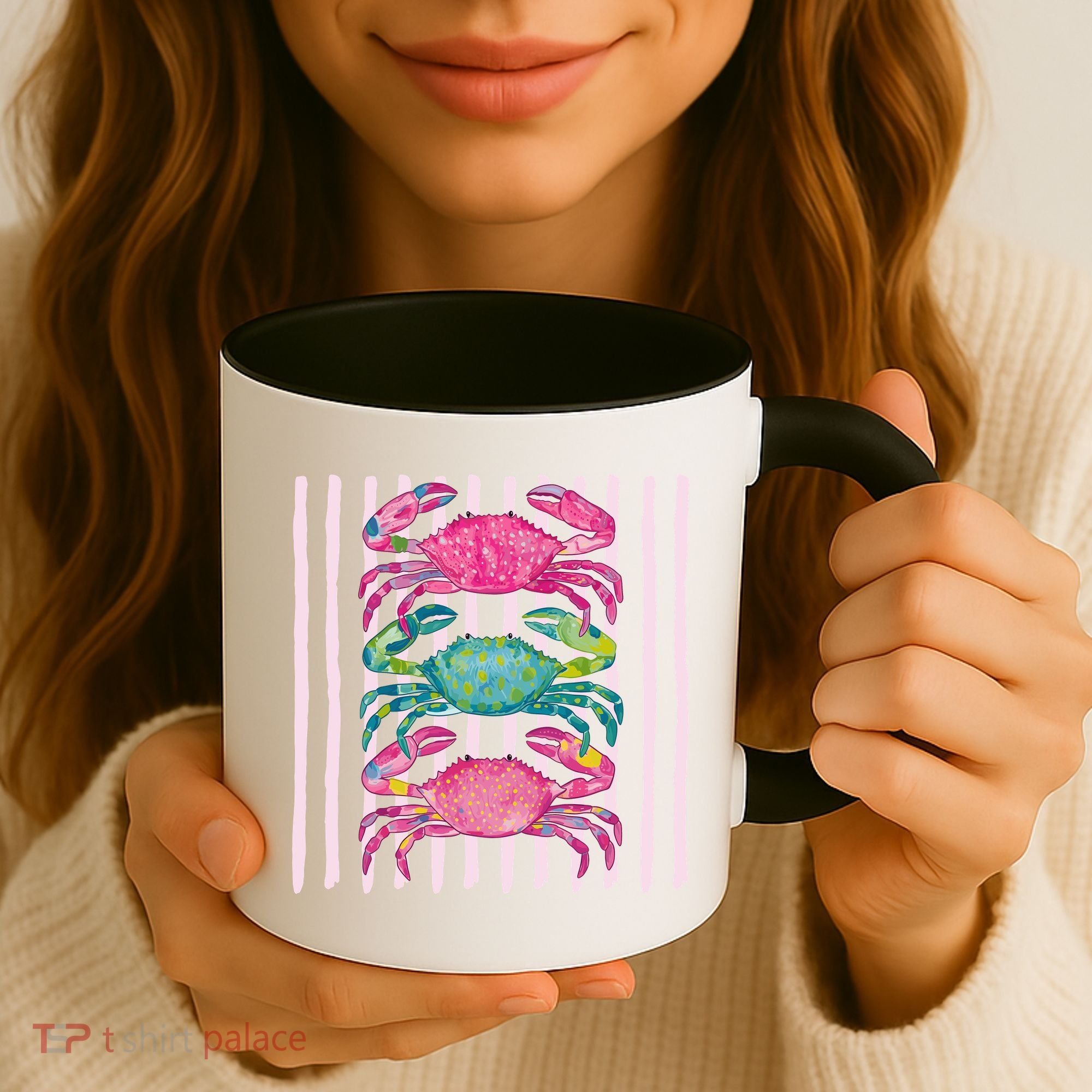 Funny Crab Beach Vibes Nautical Summer Vacation Gift Coffee Mug