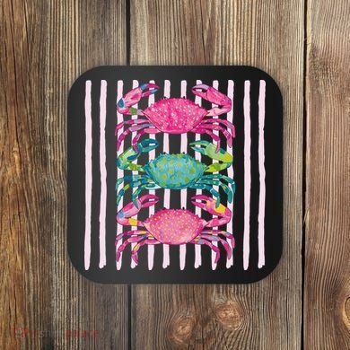 Funny Crab Beach Vibes Nautical Summer Vacation Gift Coaster