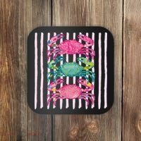 Funny Crab Beach Vibes Nautical Summer Vacation Gift Coaster thumb 0