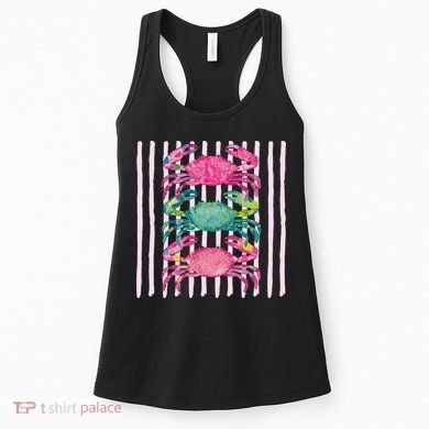 Funny Crab Beach Vibes Nautical Summer Vacation Gift Women's Tank Top