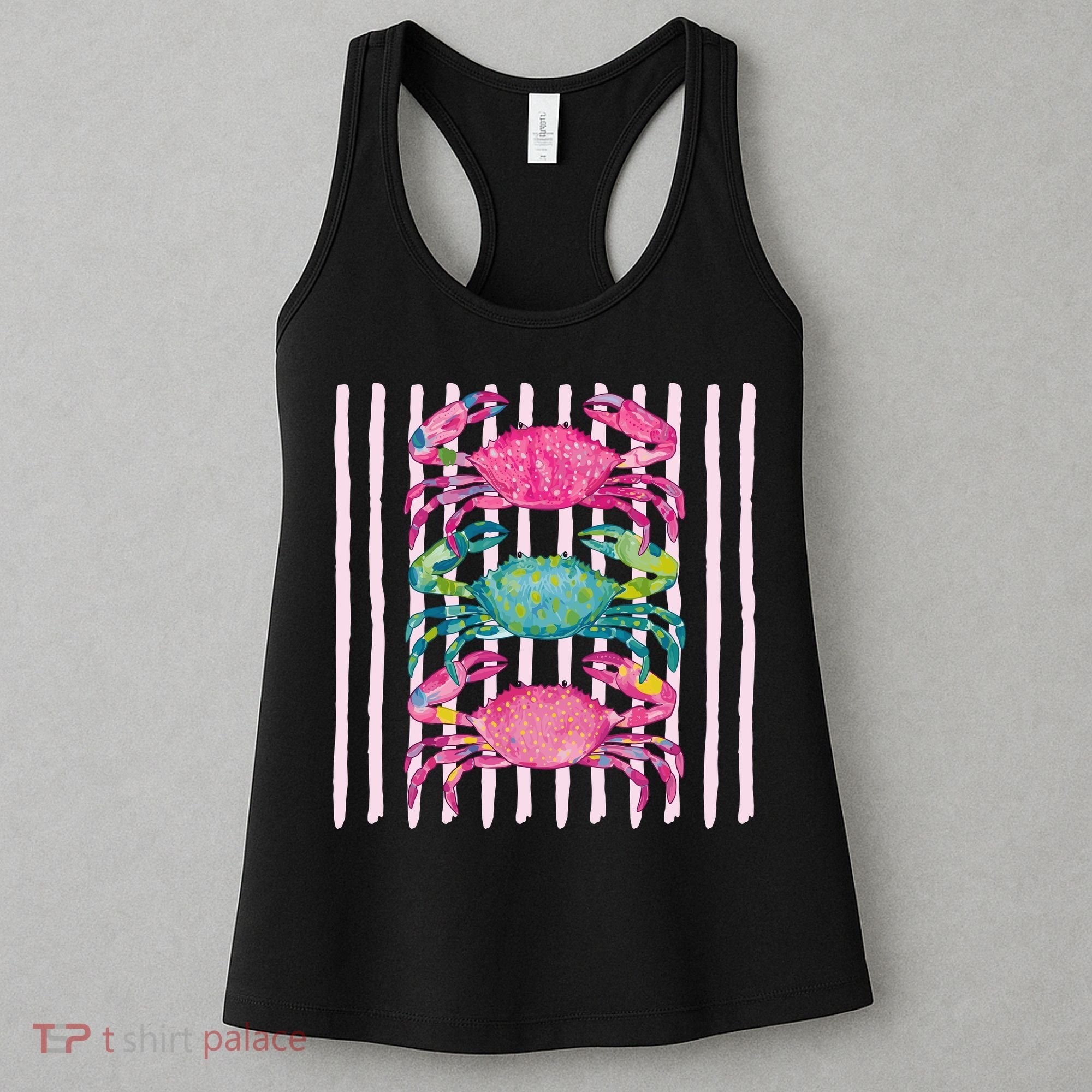Funny Crab Beach Vibes Nautical Summer Vacation Gift Women's Tank Top