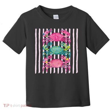 Funny Crab Beach Vibes Nautical Summer Vacation Gift Toddler T-Shirt