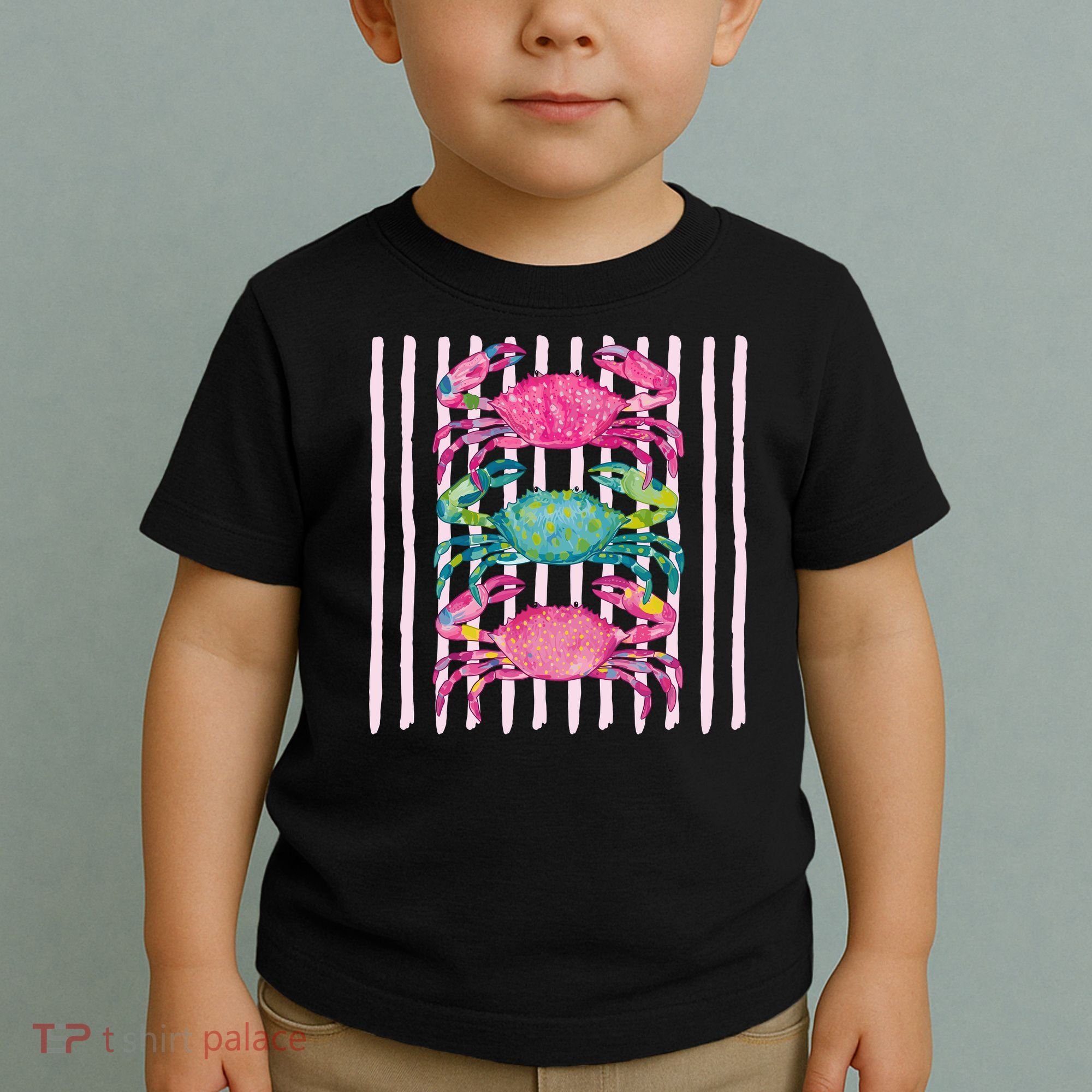 Funny Crab Beach Vibes Nautical Summer Vacation Gift Toddler T-Shirt