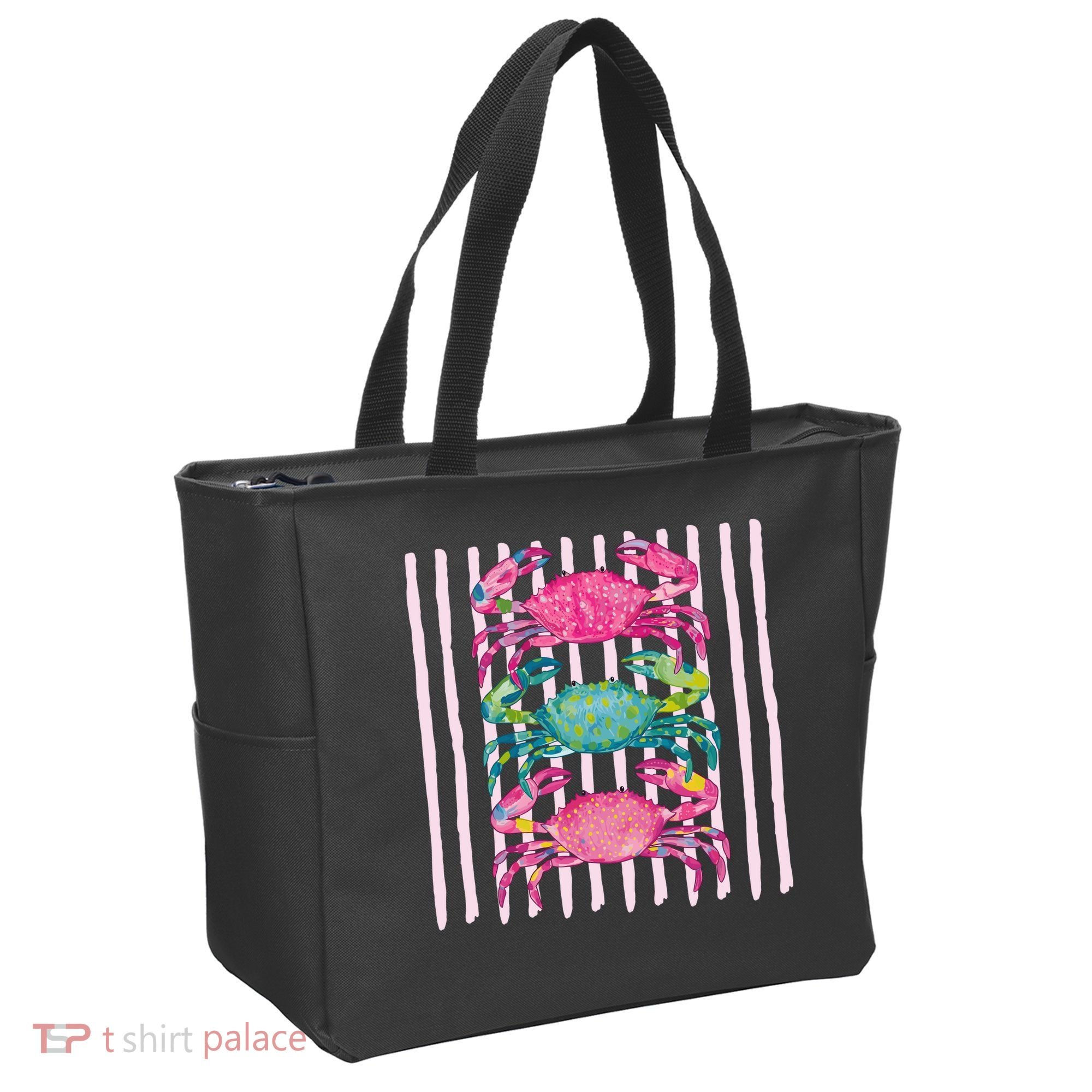 Funny Crab Beach Vibes Nautical Summer Vacation Gift Tote Bag