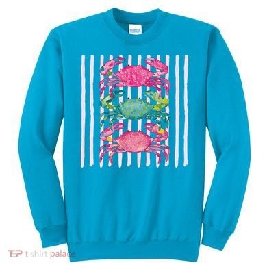 Funny Crab Beach Vibes Nautical Summer Vacation Gift Sweatshirt