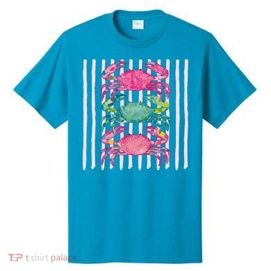 Funny Crab Beach Vibes Nautical Summer Vacation Gift T-Shirt
