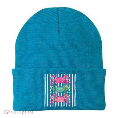 Funny Crab Beach Vibes Nautical Summer Vacation Gift Beanie