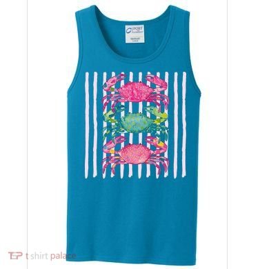 Funny Crab Beach Vibes Nautical Summer Vacation Gift Tank Top