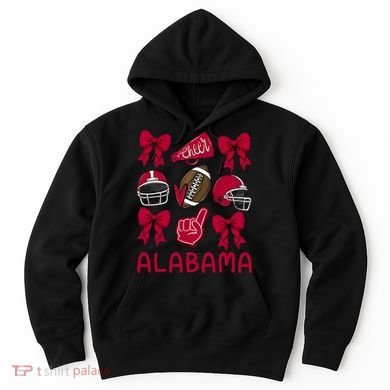 Football Coquette Bow Alabama Hoodie