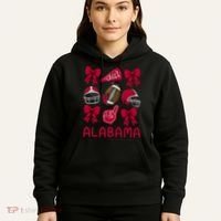 Football Coquette Bow Alabama Hoodie thumb 5
