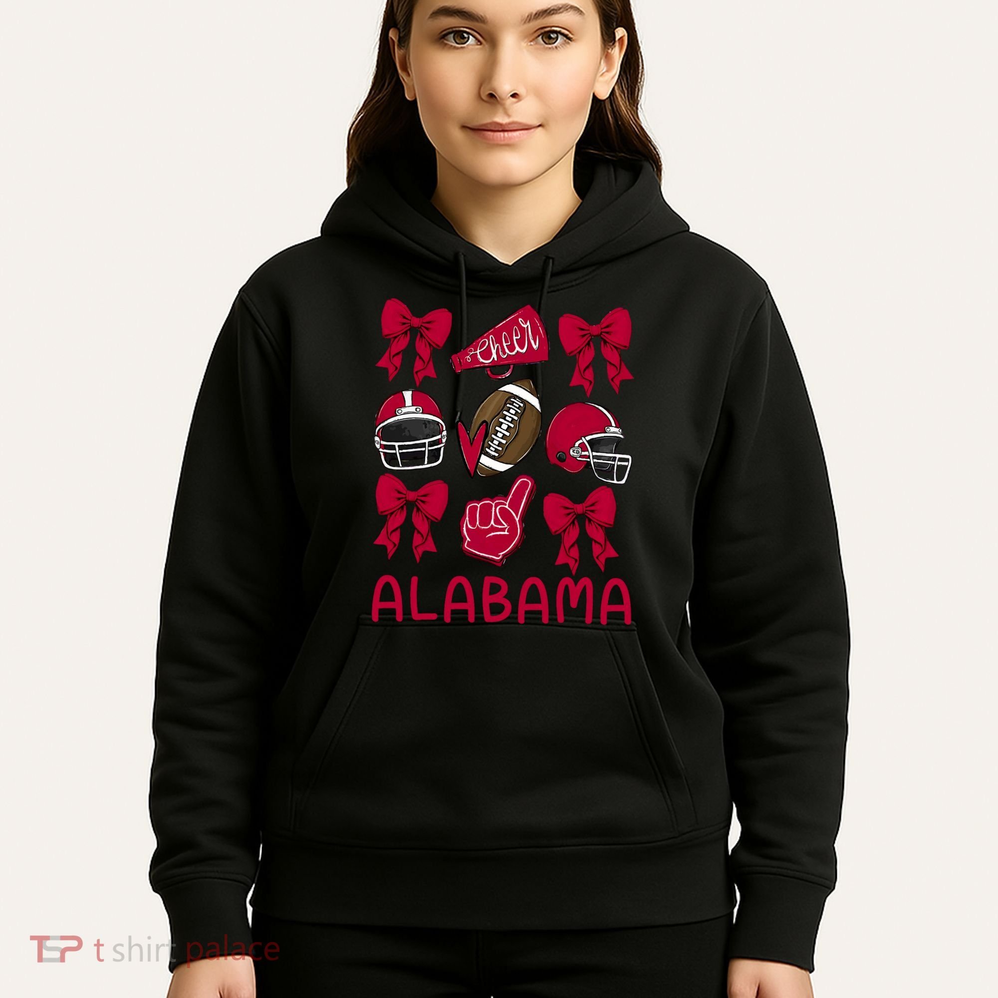 Football Coquette Bow Alabama Hoodie