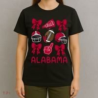 Football Coquette Bow Alabama T-Shirt thumb 4