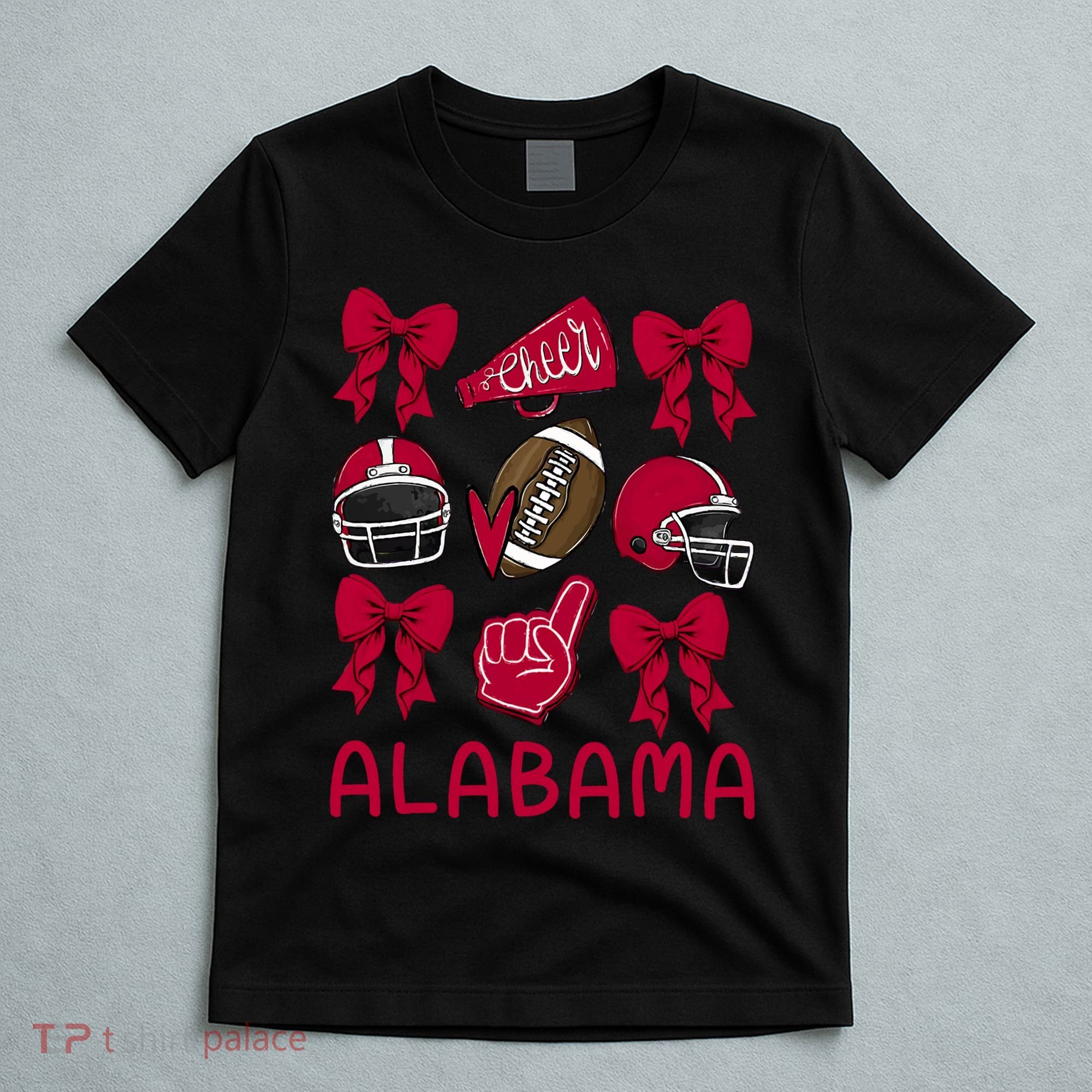 Football Coquette Bow Alabama T-Shirt