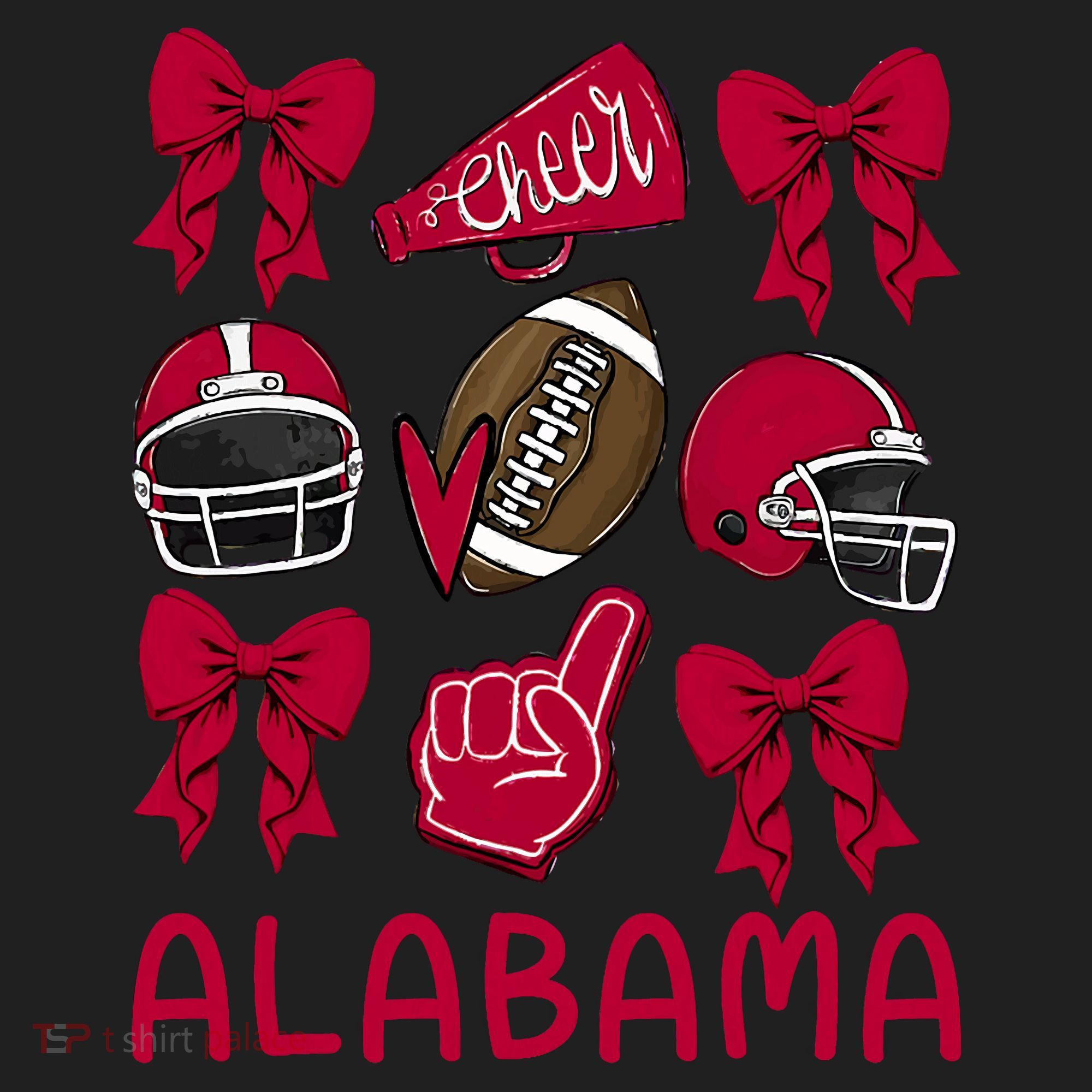 Football Coquette Bow Alabama Beanie