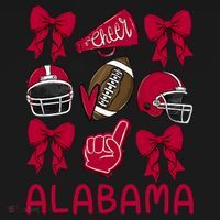Football Coquette Bow Alabama Women's Hoodie thumb 2