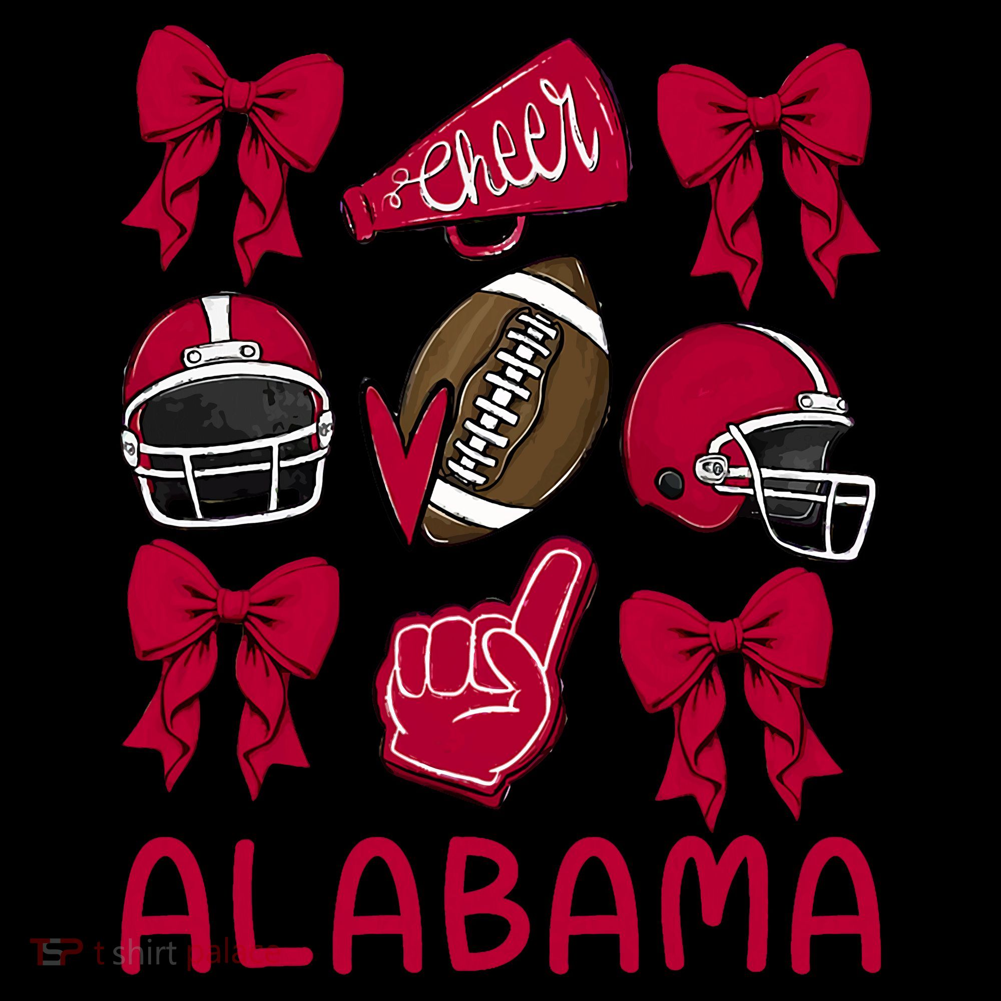 Football Coquette Bow Alabama Women's Hoodie