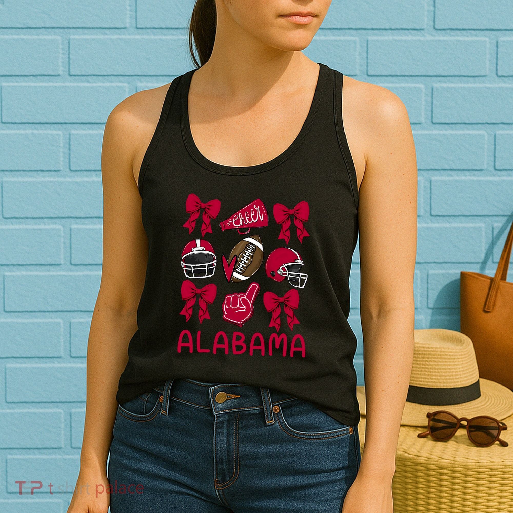 Football Coquette Bow Alabama Women's Tank Top