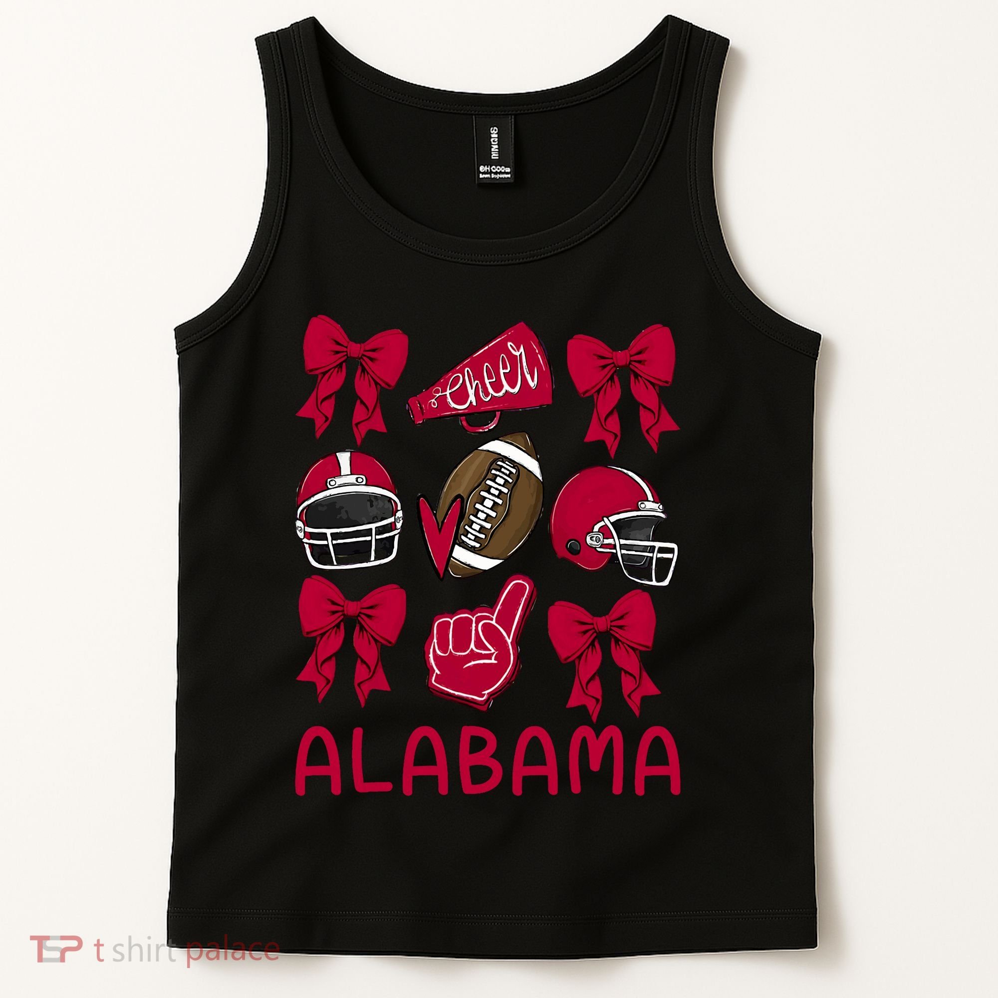 Football Coquette Bow Alabama Tank Top
