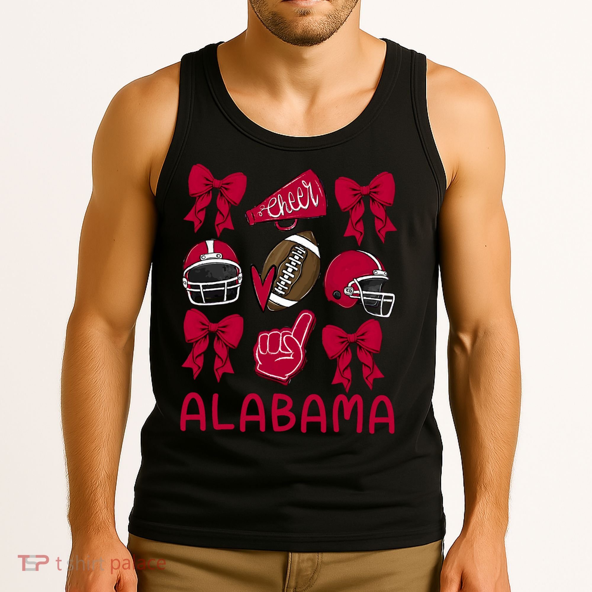 Football Coquette Bow Alabama Tank Top