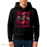 Football Coquette Bow Alabama Kids Hoodie thumb 4