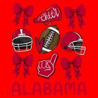 Football Coquette Bow Alabama Santa Hat thumb 1