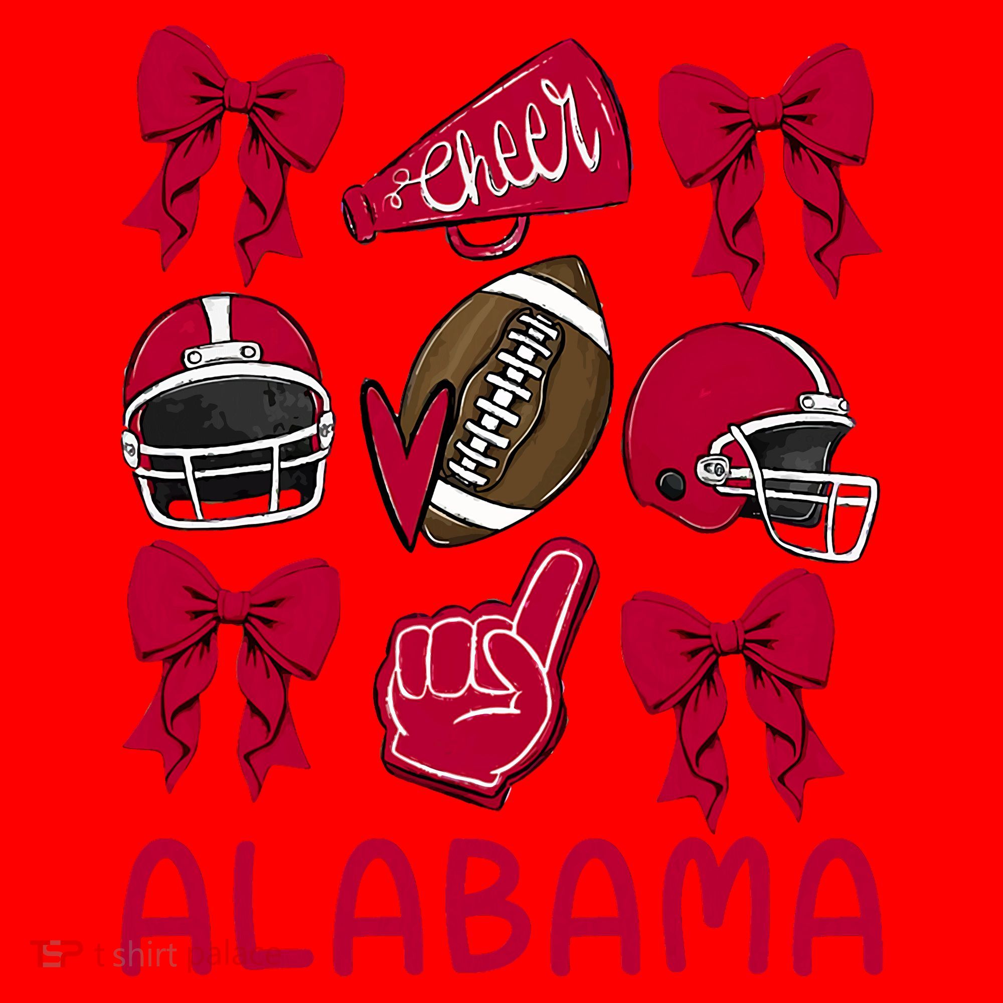 Football Coquette Bow Alabama Santa Hat