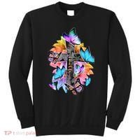 Faith Cross Butterfly With Flowers Sweatshirt thumb 0
