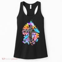 Faith Cross Butterfly With Flowers Women's Tank Top thumb 0