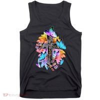 Faith Cross Butterfly With Flowers Tank Top thumb 0