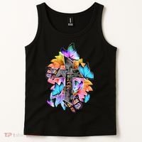 Faith Cross Butterfly With Flowers Tank Top thumb 2