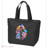 Faith Cross Butterfly With Flowers Tote Bag thumb 3