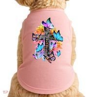Faith Cross Butterfly With Flowers Doggie Tank thumb 0