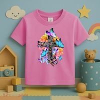 Faith Cross Butterfly With Flowers Toddler T-Shirt thumb 3