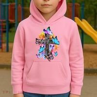 Faith Cross Butterfly With Flowers Kids Hoodie thumb 2