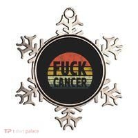 Fuck Cancer Breast Cancer Awareness Gift Retro Distressed Ornament thumb 0