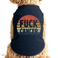 Fuck Cancer Breast Cancer Awareness Gift Retro Distressed Doggie Tank thumb 0