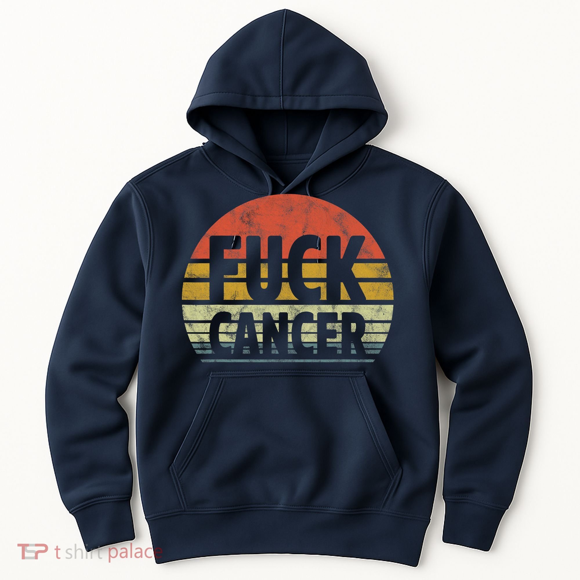 Fuck Cancer Breast Cancer Awareness Gift Retro Distressed Hoodie