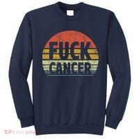 Fuck Cancer Breast Cancer Awareness Gift Retro Distressed Sweatshirt thumb 0