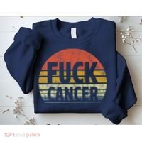 Fuck Cancer Breast Cancer Awareness Gift Retro Distressed Sweatshirt thumb 2
