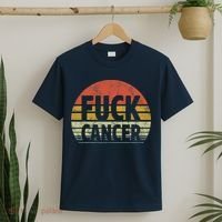 Fuck Cancer Breast Cancer Awareness Gift Retro Distressed T-Shirt thumb 2