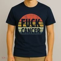 Fuck Cancer Breast Cancer Awareness Gift Retro Distressed T-Shirt thumb 3