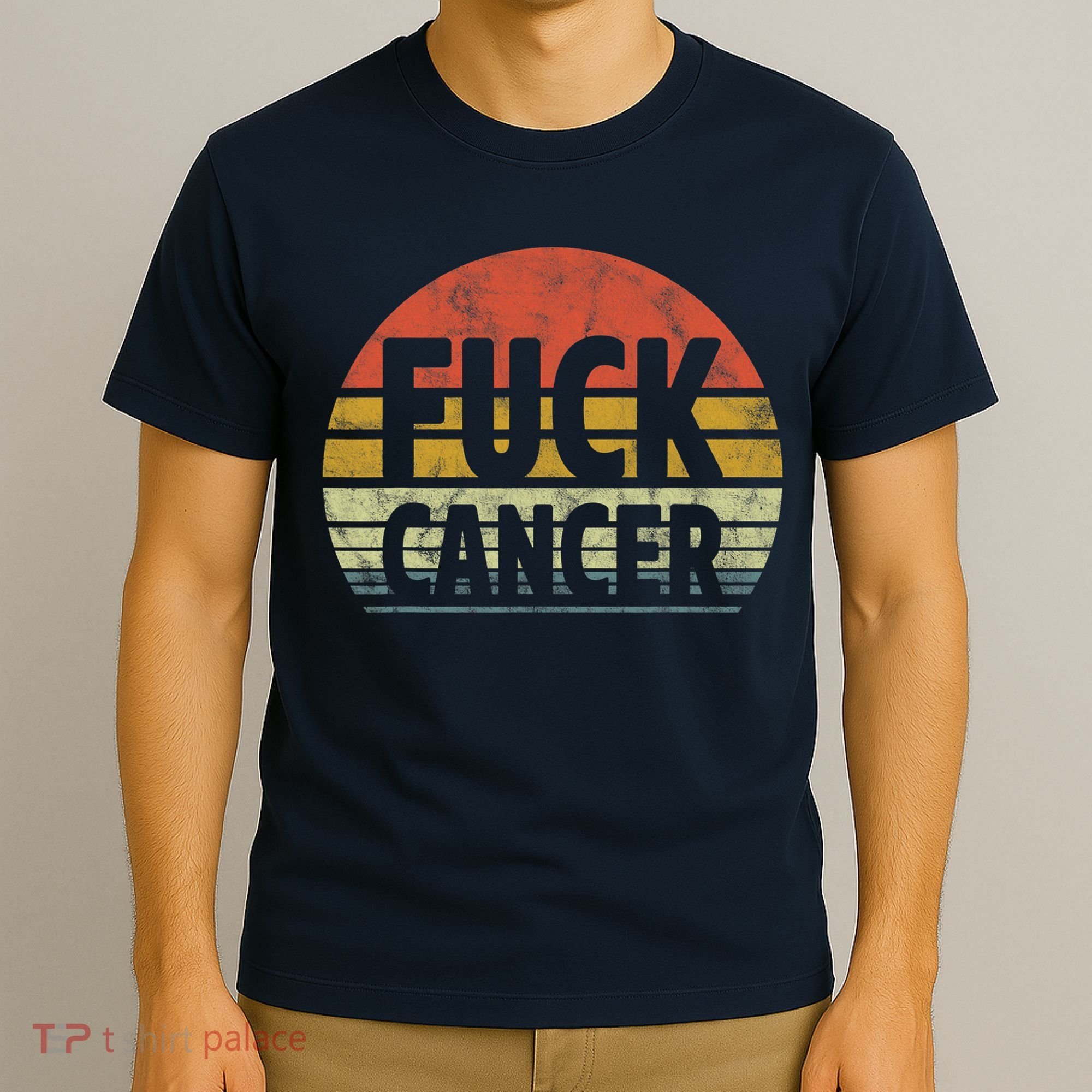 Fuck Cancer Breast Cancer Awareness Gift Retro Distressed T-Shirt