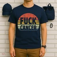 Fuck Cancer Breast Cancer Awareness Gift Retro Distressed T-Shirt thumb 6