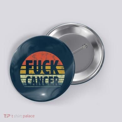 Fuck Cancer Breast Cancer Awareness Gift Retro Distressed Button