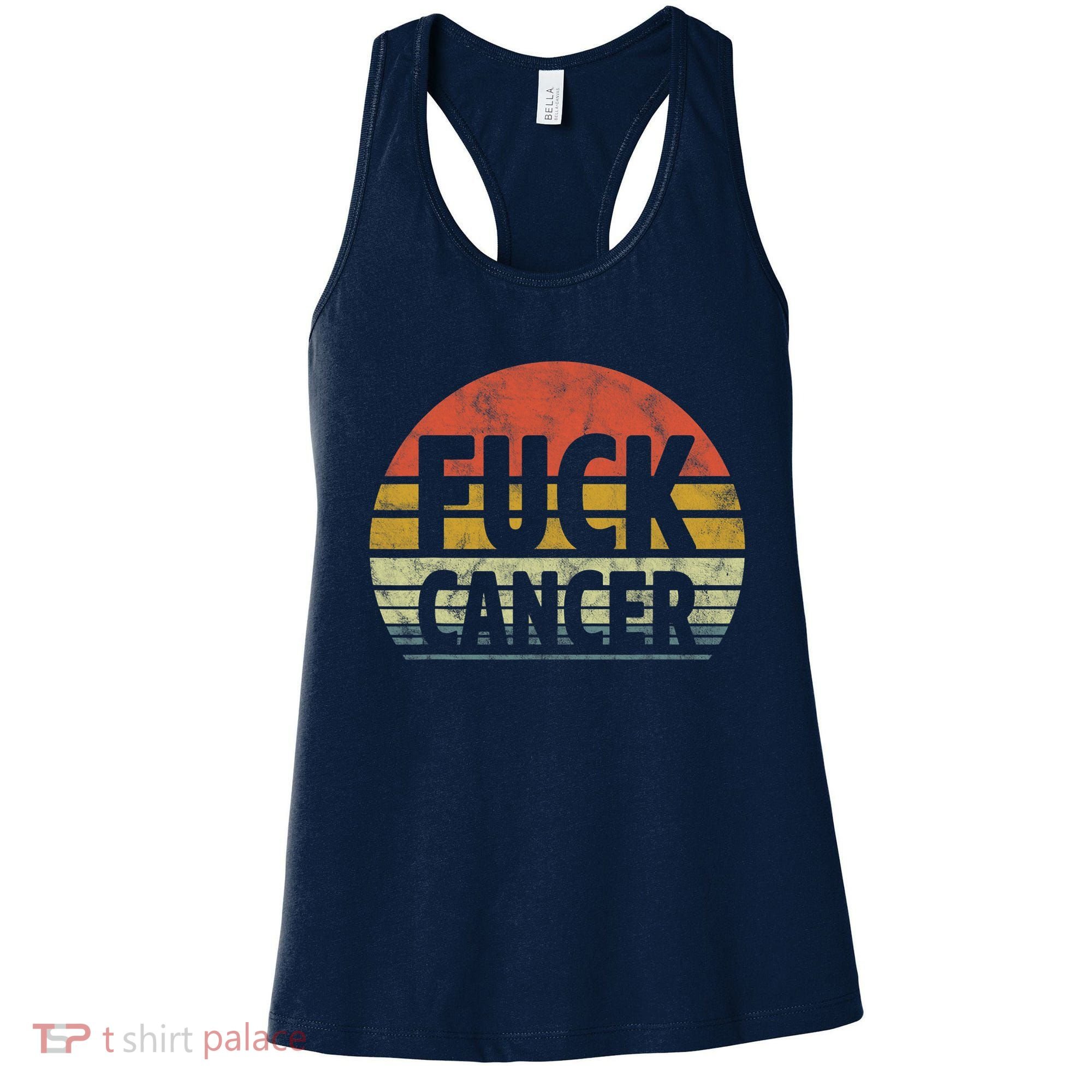 Fuck Cancer Breast Cancer Awareness Gift Retro Distressed Women's Tank Top
